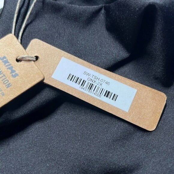 Skims 2X Swim T-Shirt Black Onyx NWT Short Sleeve Crop Top Swimwear - Picture 3 of 6